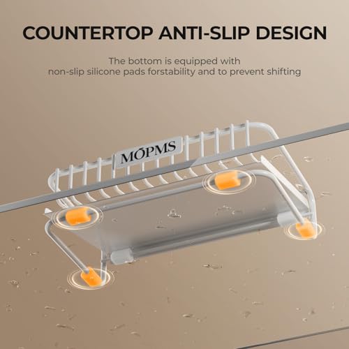 MOPMS Self Draining Soap Dish, Carbon Steel Bar Soap Holder for Shower | Waterfall Design Soap Saver for Bathroom, Kitchen Sink and Countertop, Sponges, Dispensers, White - color: White