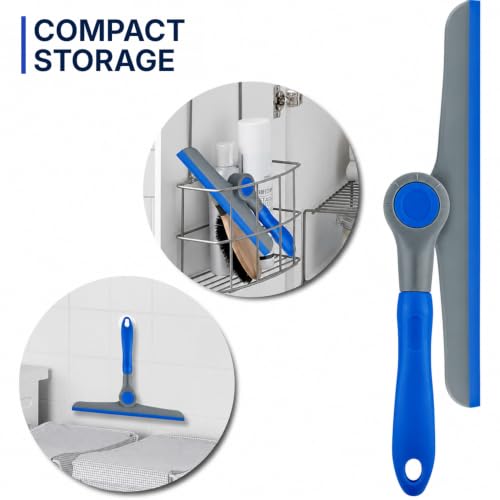 10" Heavy Duty Blue, Grey Window Cleaning Squeegee, Handheld Squeegee for Glass Doors, Windows, Car Windshields & More - color: Blue