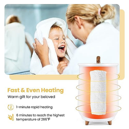 S AFSTAR 23L Towel Warmers for Bathroom - Large Luxury Towel Warmer Bucket with 3 Heat Modes, 4 Timer Settings, Fragrance Disc Holder, Auto Shut Off, Towel Heater for Blankets, Bathrobes (White) - color: White