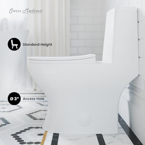 Swiss Madison SM-1T112 Ivy One Piece Toilet Dual Flush - color: Glossy White, size: 12" Rough-in