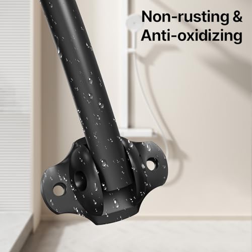 Curved Shower Curtain Rod, Rust Resistant, Adjustable Length 42-73 inches for Shower, Bathroom, Hole Punch Required-Black - color: Black