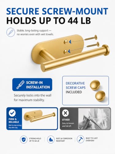 2Pcs Hand Towel Holder for Bathroom, Gold Small Hand Towel Racks Bar Hanger for Rv Kitchen Wall Mounted, Thicken 6.3" SUS304 Stainless Steel Towel Ring, Modern Contemporary, Heavy Duty, 2 Pack - color: Gold