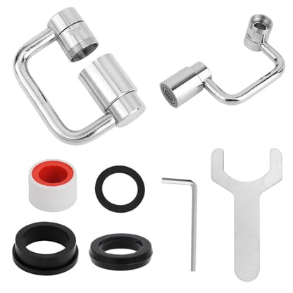 U Shaped Faucet Extender, Zinc Alloy 1080° Rotatable Faucet Aerator Extension Swivel Rotating Spray Attachment Fit for 55/64in/22mm and 15/16in/24mm Threads Kitchen Bathroom Sink
