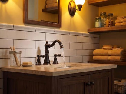 Oil Rubbed Bronze 2-Handle 8 Inch Widespread Bathroom Faucet, 3 Holes | Derengge Traditional Widespread Sink Faucet, With Pop-Up Drain 360° Swivel Stainless Steel Spout, F-8303-ORB - color: Oil Rubbed Bronze