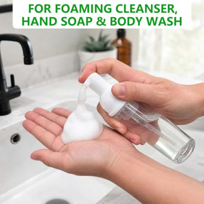 12 Pcs Empty Bottle Travel Soap Bottle | Plastic Foam Dispenser Bottle | Mini Foaming Soap Pump Dispenser for Cleaning, Travel, Cosmetics Packaging (2 oz)