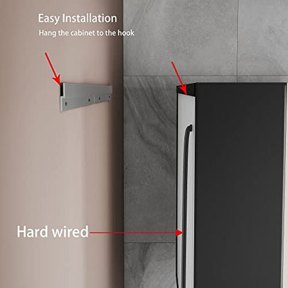 24"x30" Medicine Cabinet Mirror Bathroom Medicine Cabinet with Mirror | Lighted Medicine Cabinet, Black Medicine Cabinet with Lights, Defogger, Outlets, USB, Dimmable, Wall Mounted, Swing Left - size: 24x30 Inch