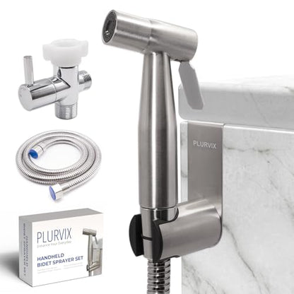 Handheld Bidet Sprayer for Toilet – Adjustable Water Pressure | Stainless Steel Jet Spray Kit with Bidet Hose - Feminine Wash, Muslim Shower, Diaper Cleaning (Stainless Steel, 1 Set) - color: Stainless Steel, size: 1 Set