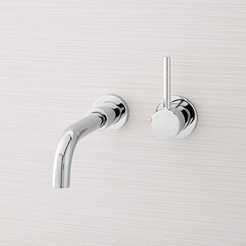 Signature Hardware 483895 Lexia 1.2 GPM Wall Mounted Widespread Bathroom Faucet with Pop-Up Drain Assembly - color: Chrome