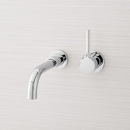 Signature Hardware 483895 Lexia 1.2 GPM Wall Mounted Widespread Bathroom Faucet with Pop-Up Drain Assembly - color: Chrome