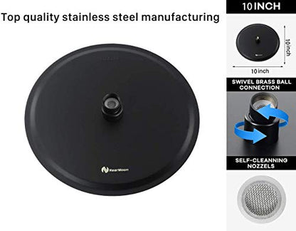NearMoon Rain Shower Head, Ultra-Thin Design-Pressure Boosting, Awesome Some Experience, High Flow Stainless Steel Rainfall Head (10 Inch, Matte Black) - color: Matte Black, size: 10 Inch