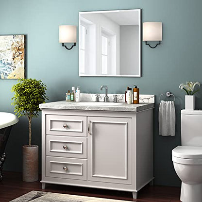 24x24 Frameless Square Bathroom Mirror | 1.1-Inch Beveled Edge - color: Rectangular, size: 24"L x 24"W