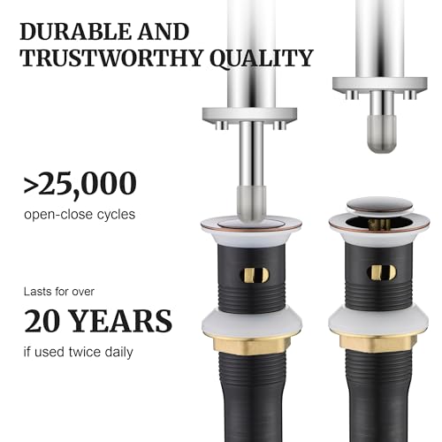 Pop up Sink Drain Stopper for Bathroom Vessel Vanity Sink Art Basin Oil Rubbed Bronze, Small Cap with Overflow, Metal Pop-up Drain Strainer with Detachable Basket Stopper | Pop Up Drain, Made of Metal, Small Cap, with Detachable Basket Stopper, Drain Fast