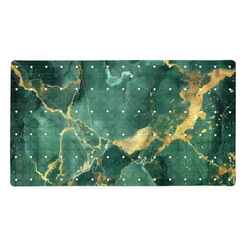 Baby Bath Mat Non Slip 26.8"x15.1" Bathtub Mat for Baby Eco Friendly Durable Bath Mat for Tub Non Slip Kids Tub Mat with Suction Cups, Green Marble - color: Multi 4