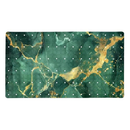Baby Bath Mat Non Slip 26.8"x15.1" Bathtub Mat for Baby Eco Friendly Durable Bath Mat for Tub Non Slip Kids Tub Mat with Suction Cups, Green Marble - color: Multi 4