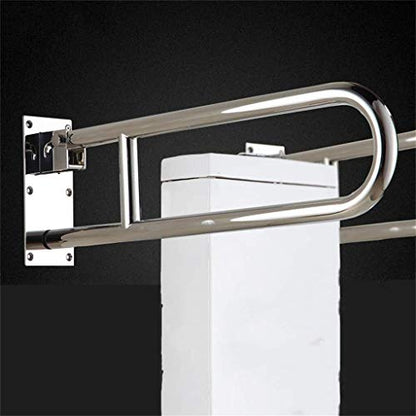 Grab Bars Handle Safety Support Hand Rails Grab Bar Stainless Steel U Type Foldable Handrail Rust Proof Polished Handle No-Slip Barrier-Free Bathroom Handrail Safety Handrail Toilet Rails for Elderly