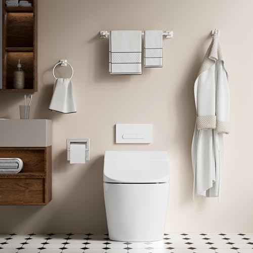 Recessed Toilet Paper Holder Polished Chrome, Pivoting Toilet Tissue Holder in Wall Made of SUS304 Stainless Steel, Space Saving Inset Tissue Roll Holder Wall Mount with Bracket - color: Polished Chrome