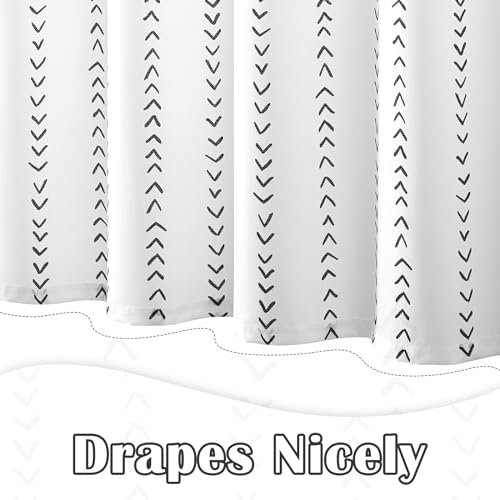 jinchan Black and White Boho Shower Curtain Herringbone Zig Zag Waterproof Fabric Bohemian Modern Farmhouse Arrow Geometric Shower Curtains for Bathroom with 12 Hooks 70x72 Inches - color: Boho Chevron Black, size: 70"W x 72"L (Pack of 1)