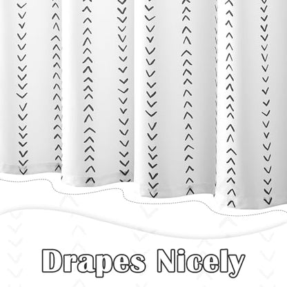 jinchan Black and White Boho Shower Curtain Herringbone Zig Zag Waterproof Fabric Bohemian Modern Farmhouse Arrow Geometric Shower Curtains for Bathroom with 12 Hooks 70x72 Inches - color: Boho Chevron Black, size: 70"W x 72"L (Pack of 1)