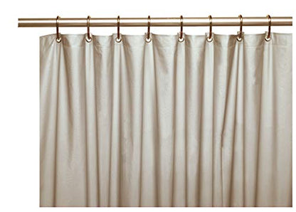 Elegant Home Heavy Duty Vinyl Shower Curtain Liner with 12 Metal Grommets Silver - color: Silver