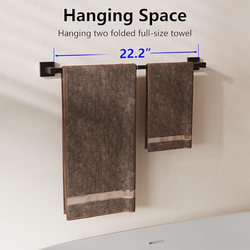 Towel Bar, Towel Racks for Bathroom Wall Mounted, Matte Black | Adjustable 12.7 to 23.2 Inch Single Towel Rod, 304 Stainless Steel Towel Holder, Rustproof, Square Base, Heavy Duty, Modern - color: Matte Black, size: Wall-Mounted