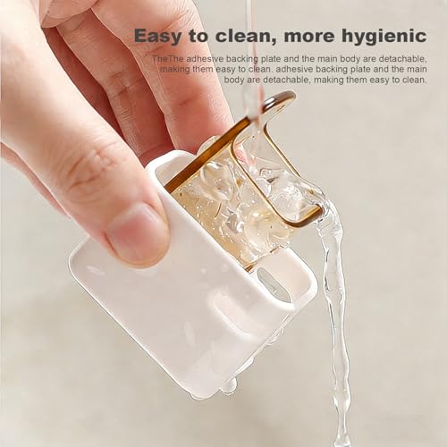 ROOM127 Wall Mounted Toothbrush Holder Set with Toothpaste Dispenser, Gray | 3-Piece Set with 2 Covered Holders, Automatic Toothpaste Squeezer and Ventilated Storage for Manual or Electric Brushes - color: Gray