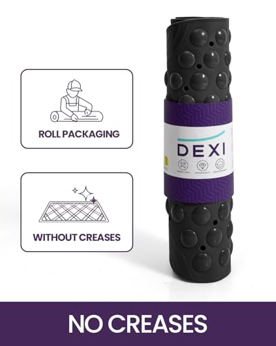 DEXI Bathtub Mat Non Slip 16x35, Shower Floor Mats for Bathroom Bath Tub | Black, Washable Oval Bathmat, Suction Cups and Drain Holes to Keep Tubs Clean - color: All Black