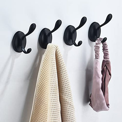 Coat Hooks Matte Black Bathroom Towel Hooks Modern Wall Hooks Heavy Duty 4 Pack, Wall Mounted Rustproof Metal Shower Hook for Bathrooms Bedroom Kitchen Hotel Garage - color: Black, size: Style B