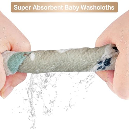 softan Baby Washcloths, 24Pack Baby Wash Cloths Extra Soft & Ultra Absorbent, Baby Towels Face Towel Unisex for Boys Girls Face & Body, Washclothes Gentle on Sensitive Skin, 9''x 9'' Bear - color: Bear