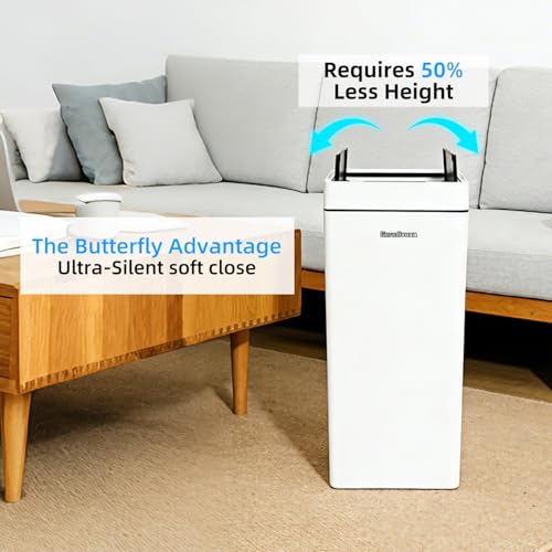 8 Gallon Touchless Kitchen Trash Can with Motion Sensor Lid, Smart Stainless Steel Garbage Can with Air-Press Bag Expander for Home, Office & RV - size: 8 Gallon-Standard