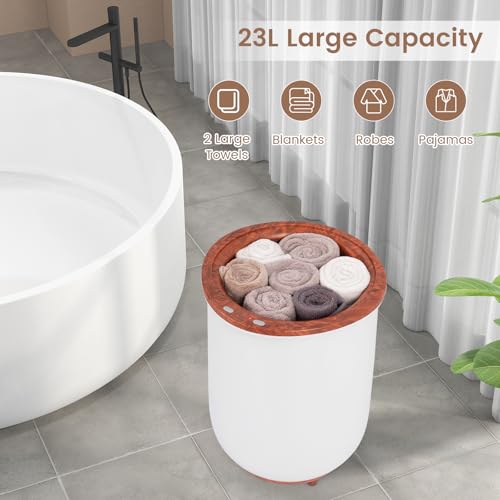 ERGOMASTER Towel Warmer Bucket, Heated Towel Warmer, Electric Towel Heater with Temperature Control and Timer, 23L Large Capacity Freestanding Hot Towel Warmer for Bathroom Spa Salon Hotel (Coffee) - color: Coffee