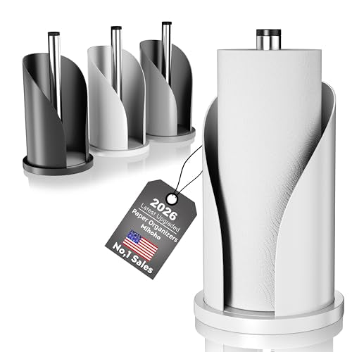 Toilet Paper Towel Holder, Stainless Steel Freestanding Bathroom Tissue Organizer, Rolls Storage Holder, Paper Towel Dispenser for Bathroom Kitchen (White S) - color: White S