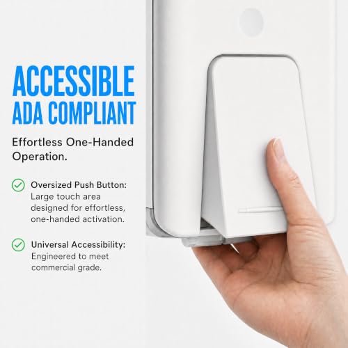 interhasa! Commercial Hand Soap Dispenser Wall Mount | Dual-Lock Design, ABS Liquid & Gel Hand Sanitizer Dispenser for Bathroom & Commercial Restaurant, 28oz/800ml - color: White