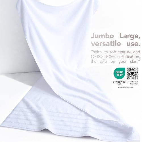 American Soft Linen 100% Cotton Luxury Turkish Towels, 35x70 XL Bath Sheet | Soft Absorbent Quick Dry OEKO Tex Standard 100 Certificated Durable Machine Washable Premium Hotel Quality - color: Bright White, size: 35"x70"