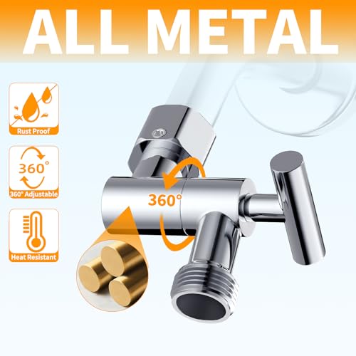 All Metal Shower Head Elbow Adapter - Chrome | Adjustable Shower Head Extension Adapter Shower Arm Extension Connector for Showerhead, Wall Mounted - color: Chrome