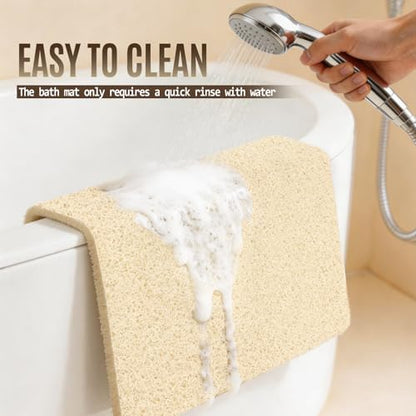 24 * 24in Shower Mat Bathtub Mat Non Slip | Bathmats Non Slip, Quick Drying Foot Scrubber Loofah Mats for Inside Shower, Tub, Bathroom, Home, Beige - color: Beige, size: 24" x 24" (Rectangular)