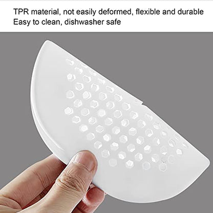 2 Pieces Shower Drain Hair Catcher Bathtub Stopper Home Drain Protectors Drain Cover with Sucker Water Trap Sink Cover for Bathroom Bathtub and Kitchen (White,White) - color: White,white