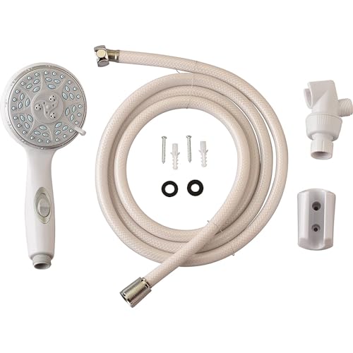 NOVA Handheld Shower Head with Extra Long 84” Hose, On/Off Switch, 5 Settings, Comes with Wall Mounted Holder (9311-R)