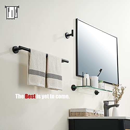JQK Black Towel Bar, 20.5 Inch 304 Stainless Steel Thicken 0.8mm Towel Rack Bathroom, Towel Holder Matte Black Wall Mount, Useable Length 18 Inch 2 Pack, TB110L18-PB-P2 - color: Black, size: 20.5 Inch (2 Pack)