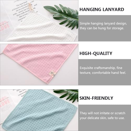 Uonlytech 4 Pcs Square Superfine Fiber Quick Drying Washcloths for Children | Absorbent Everyday Cloths, Comfortable Hand Feel, Safe to Use, 1 Bag Packed Set for Bath Routines