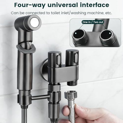 Handheld Bidet Sprayer for Toilet, Stainless Steel with Adjustable Pressure Valve & 78-Inch Hose, Easy Installation Sprayer Kit for Feminine Wash, Muslim Shower & Diaper Cleaning