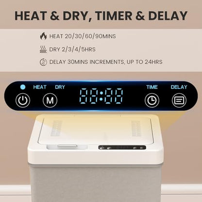 AGLUCKY Foldable Towel Warmer, 35L Large Capacity PTC Heater | Aromatherapy, Temper & Timer Functions, Fits Up to Three 45"x70" Oversized Towels, Auto Shut Off, Towel Dryer for Home Spa