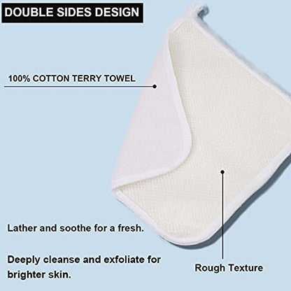 PPHAO - Soft Weave Washcloth for Face - Face Washcloths - Exfoliating Washcloths for Dead Skin - Washcloth Scrubber for Body - Towel - Double Sided Design - 12 Pack