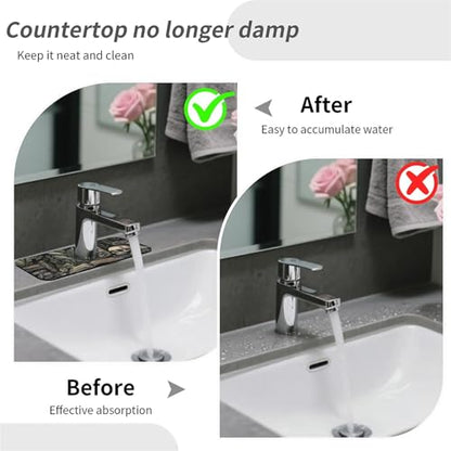 Kitchen Sink Splash Guard，Books and skulls Faucet Mat Sink Gadgets-Super Absorbent Fast Drying Mat Drip Catcher for Kitchen, Bathroom,Sink Mat, Dish Drying Mat, Bathroom(15" X 5.5" ) - color: Books and skulls