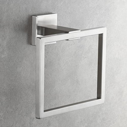 Stainless Steel Square Towel Ring Brushed Nickel Hand Towel Holder for Bathroom Wall Mount, SBH239NA - color: Brushed Nickel