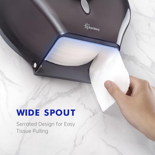Kordory Wall Mount Toilet Paper Holder, 9" Jumbo Toilet Paper Roll Holder | 9 Inch, Plastic Commercial Toilet Paper Dispenser for Bathroom-Black - color: Black