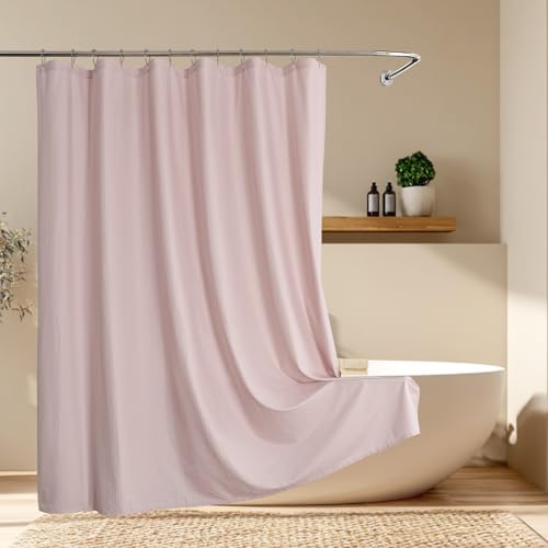 Aiyufeng Pink Shower Curtains for Bathroom，Dot Like Embossed Textured Waterproof Soft Polyester Cloth Shower Curtain，Hotel Spa Machine Washable，72Wx72L - color: Pink, size: 72"W x 72"L (Pack of 1)