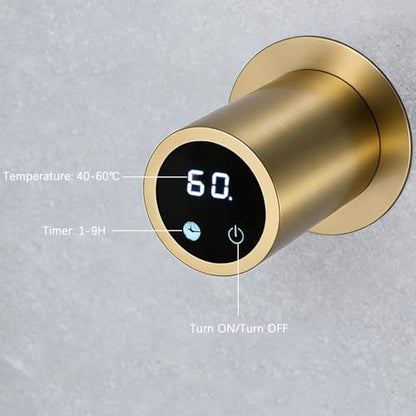 Bathroom Heated Towel Rack, Brushed Gold Towel Warmer, 3Bars, 110V | Smart Touch Control, Wall Mounted, Concealed Hardwired, Stainless Steel, Dry Towels in Modern Bathrooms, Space-Saving Design - color: Brushed Gold-3 Bars