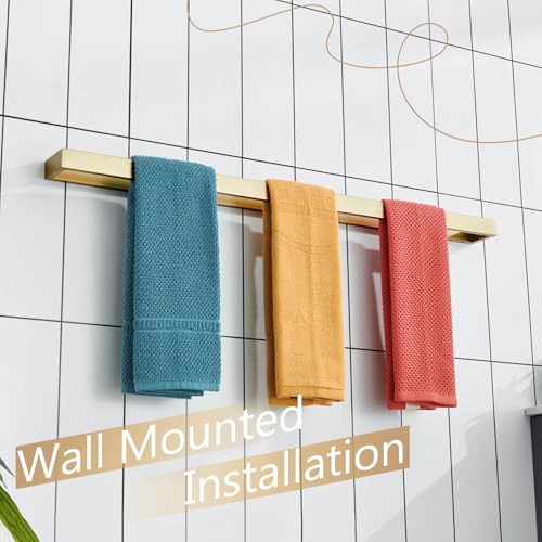 KOKOSIRI Towel Bar Brushed Gold Bath Towel Holder 32 Inch Kitchen Towel Hanger Rack Stainless Steel Bathroom Hardware Wall Mounted, 1 Pack B4008BG-L32 - color: Brushed Gold, size: 32-Inch
