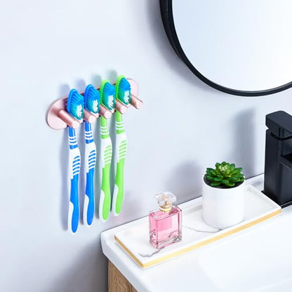 Electric Toothbrush Head Holder, Toothbrush Holders Wall Mounted, Adhesive Tooth Brush Head Holder Organiser, Electric Toothbrushs Holder, Shower Tooth Brushing Holder (Rose Gold, Large) - color: Rose Gold, size: Large