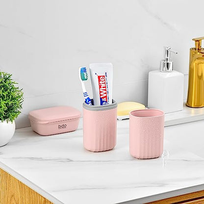 Bar Travel Soap Case Container, Portable Travel Toothbrush Holder, Pink | Dish Soap, drainage, leakproof, 7.88 in, Traveling Toothpaste Tooth Brush Holder, Cover, Trip, Camping - color: Pink